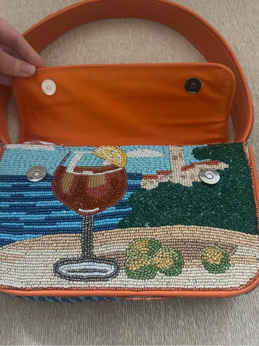 STAUD Tommy Beaded Bag- Sunset Spritz Aperol Sprtiz - Picture 16 of 16